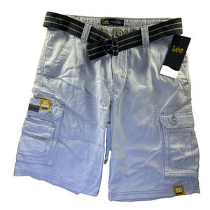 Lee Men’s Cargo Shorts Size 30 Gray Belted Casual Utility Shorts